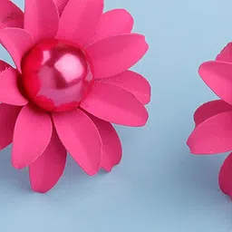 Silver Shine Floral Beaded Studs image 4