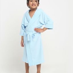 Creeva Kids Blue Shawl Collar Bath Robe-53