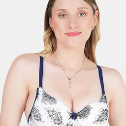 KOMLI Floral Printed Medium Coverage Heavily Padded Non-Wired T-shirt Bra-All Day Comfort-image-19