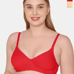 KOMLI Pack Of 2 Full Coverage Cotton Lightly Padded Bra All Day Comfort-45