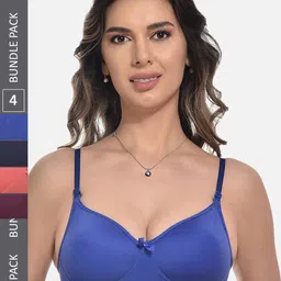StyFun Pack of 4 Full Coverage Lightly Padded All Day Comfort Cotton Bra-25