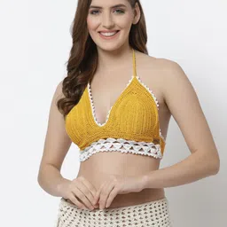 Velvery Yellow Bralette Full Coverage Lightly Padded Bra-14