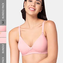 Tweens Pack Of 3 Non-Wired Lightly Padded Seamless T-Shirt Bra With All Day Comfort-17