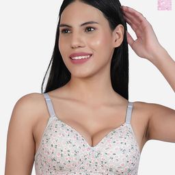 SHYAM SONS FLAIR Pack Of 2 Floral Printed Full Coverage Lightly Padded T-shirt Bra-image-36