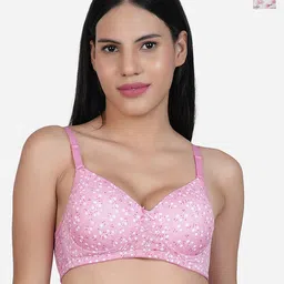 SHYAM SONS FLAIR Pack Of 2 Floral Printed Full Coverage Lightly Padded T-shirt Bra-picture-32