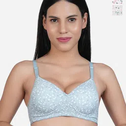 SHYAM SONS FLAIR Women Pack Of 3Floral Printed Full Coverage Lightly Padded T-shirt Bra-image-31