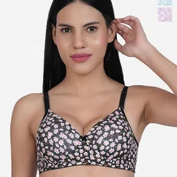 SHYAM SONS FLAIR Women Pack Of 3Floral Printed Full Coverage Lightly Padded T-shirt Bra-38