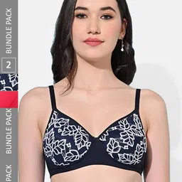 FIMS Pack Of 2 Floral Printed Bra Full Coverage Lightly Padded-47