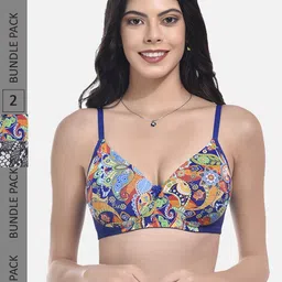StyFun Pack Of 2 Printed Full Coverage Lightly Padded All Day Comfort Bra-12