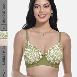 StyFun Pack Of 2 Printed Full Coverage Lightly Padded Everyday Bra All Day Comfort-picture-41