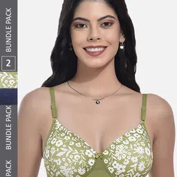 StyFun Pack Of 2 Floral Printed Full Coverage Lightly Padded Bra-17