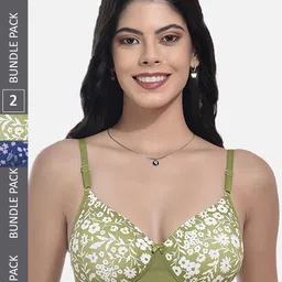 StyFun Pack Of 2 Floral Printed Full Coverage Lightly Padded Bra-17