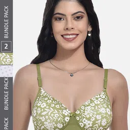 StyFun Pack Of 2 Printed Full Coverage Lightly Padded All Day Comfort Bra-15