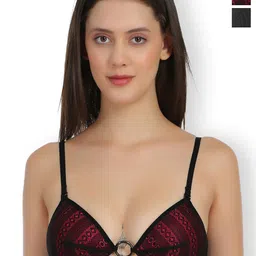 SELFCARE Pack Of 2 Self Designed Lightly Padded Plunge Bras With All Day Comfort-picture-16