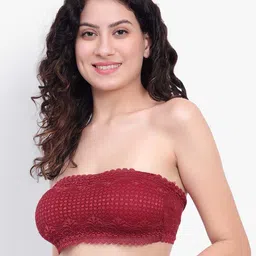 BRACHY Floral Lace All Day Comfort Non-Wired Lightly Padded Seamless Bandeau Bra-picture-53