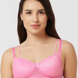 Candyskin Floral Laced Medium Coverage Lightly Padded Bra With All Day Comfort-image-31