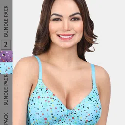 Amour Secret Pack Of 2 Polka Dot Full Coverage Lightly Padded T-Shirt Bra-picture-54