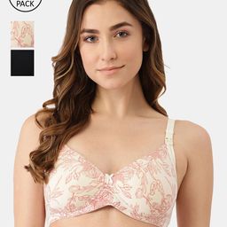 Inner Sense Black & White Floral Bra Lightly Padded-picture-27