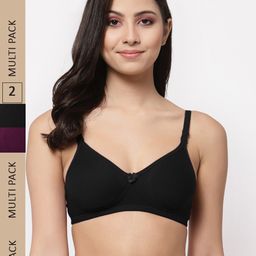 Docare Pack Of 2 Lightly Padded Seamless Super Support Cotton Tshirt Bra-38