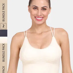 Amour Secret Pack Of 2 Lightly Padded Non Wired Anti-Odour Workout Sports Bra-image-60