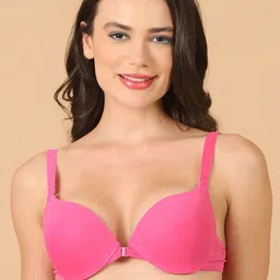 PrettyCat Half Coverage Lightly Padded Front Open Underwire Pushup Bra image 2