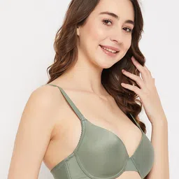 Clovia Green Half Coverage Underwired Lightly Padded Push-Up Bra With All Day Comfort image 4