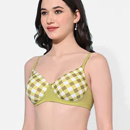 FIMS Pack Of 2 Checked Full Coverage Lightly Padded Bra image 2