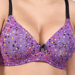 Amour Secret Pack Of 3 Polka Dots Printed Lightly Padded Full Coverage Seamless Bra image 4