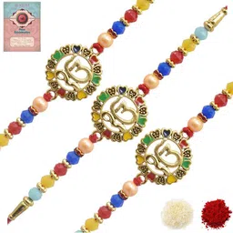 MEIRA JEWELLERY Set Of 3 Rakhi Greeting Card & Roli Chawal-image-19