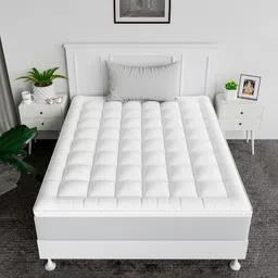 Kuber Industries White Cotton Ultra Soft Mattress Protector-29