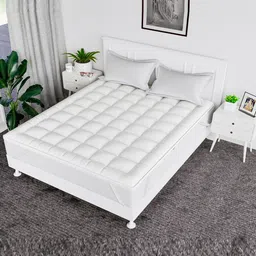 Kuber Industries White Cotton Breathable Mattress Protector-image-58