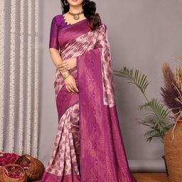Shriyangan Ethnic Motif Woven Design Zari Pure Silk Kanjeevaram Saree-image-96