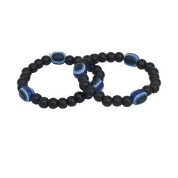 Missmister Unisex Brass Black Onyx Evil Eye Bracelet-image-19