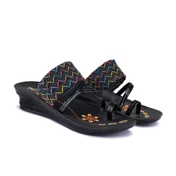 PENNEN Women Printed Wedge Sandals-image-1