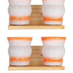 Somil Premium Designer Glass Wall / Night Lamp Elegant & Stylish Dcor Accent for Modern Interiors, Color- Orange, White, Size:- 34 X 24 X 28 CM-image-76