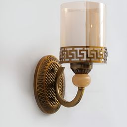 SHREE KALA HOME DECOR Brown & Transparent Metal Traditional Cylinder Shaped Wall Lamp-image-61