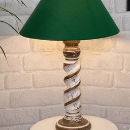 Homesake Green Solid Signature Rustic Rope Whitewash Table Lamp-55