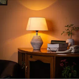 Pinecraft INTERNATIONAL  Off White  Atury Table Lamp with Shade-35