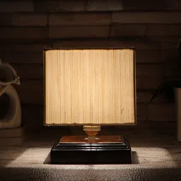 Devansh Off White & Brown Table Lamp With Shade-55