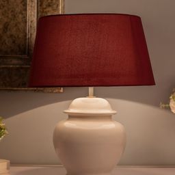 Homesake White Solid Handcrafted Bedside Standard Lamp with Shade-49