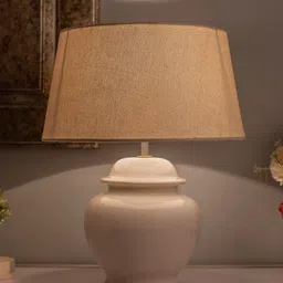 Homesake White Solid Handcrafted Bedside Standard Lamp-31