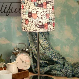 green girgit Multicoloured Printed Buffet Lamp with Shade image 1