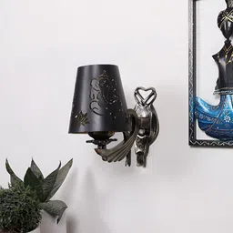 Aura Black & Copper-Toned Metal Wall Lamp-picture-12