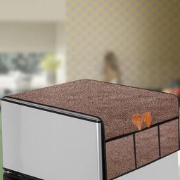 The Furnishing Tree Brown Printed Refrigerator Cover-image-103