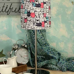 green girgit Multicoloured Printed Buffet Lamp with Shade image 2