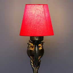 Devansh Red Wall Lamp With Cotton Conical Shade image 4