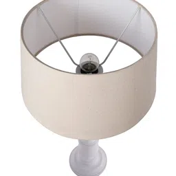 Homesake White Solid Handcrafted Bedside Standard Table Lamp with Shade image 2