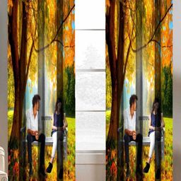 BELLA TRUE Yellow & Green 2 Pieces Abstract Printed Long Door Curtains-image-75