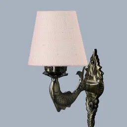 Devansh White Textured Antique Wall Lamp With Jute Conical Shade image 4