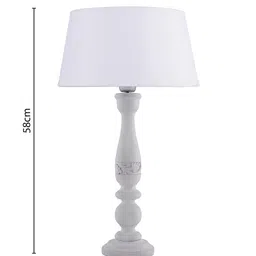 Homesake White Solid Bedside Standard Table Lamp with Shade image 5